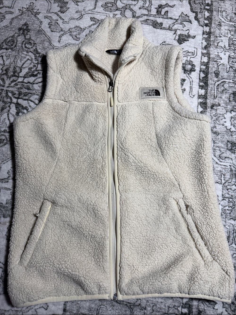 The North Face Cream Sherpa Fleece Vest for woman